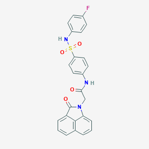 molecular formula C25H18FN3O4S B426451 N-{4-[(4-fluoroanilino)sulfonyl]phenyl}-2-(2-oxobenzo[cd]indol-1(2H)-yl)acetamide 