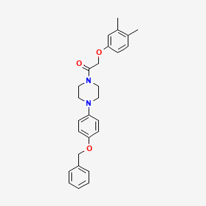 molecular formula C27H30N2O3 B4264511 1-[4-(benzyloxy)phenyl]-4-[(3,4-dimethylphenoxy)acetyl]piperazine 