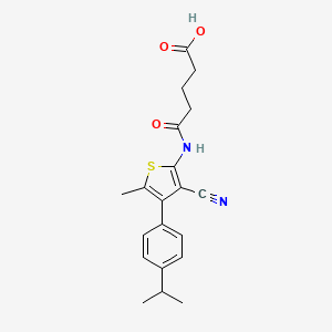 molecular formula C20H22N2O3S B4264528 5-{[3-cyano-4-(4-isopropylphenyl)-5-methyl-2-thienyl]amino}-5-oxopentanoic acid 