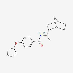 molecular formula C21H29NO2 B4264531 N-(1-bicyclo[2.2.1]hept-2-ylethyl)-4-(cyclopentyloxy)benzamide 