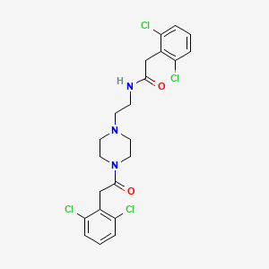 molecular formula C22H23Cl4N3O2 B4264543 2-(2,6-dichlorophenyl)-N-(2-{4-[(2,6-dichlorophenyl)acetyl]-1-piperazinyl}ethyl)acetamide 