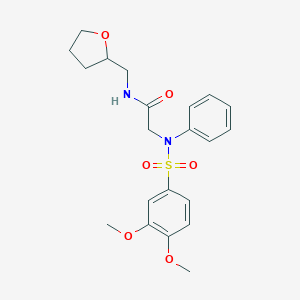 molecular formula C21H26N2O6S B426455 2-[(3,4-Dimethoxy-benzenesulfonyl)-phenyl-amino]-N-(tetrahydro-furan-2-ylmethyl)-acetamide CAS No. 578748-49-9