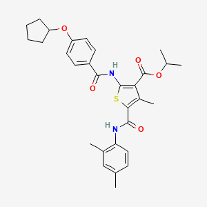 isopropyl 2-{[4-(cyclopentyloxy)benzoyl]amino}-5-{[(2,4-dimethylphenyl)amino]carbonyl}-4-methyl-3-thiophenecarboxylate