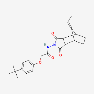 molecular formula C24H30N2O4 B4264552 2-(4-tert-butylphenoxy)-N-[10-(1-methylethylidene)-3,5-dioxo-4-azatricyclo[5.2.1.0~2,6~]dec-4-yl]acetamide 