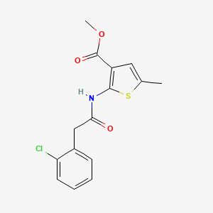 molecular formula C15H14ClNO3S B4264555 methyl 2-{[(2-chlorophenyl)acetyl]amino}-5-methyl-3-thiophenecarboxylate 