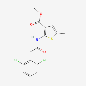 molecular formula C15H13Cl2NO3S B4264569 methyl 2-{[(2,6-dichlorophenyl)acetyl]amino}-5-methyl-3-thiophenecarboxylate 