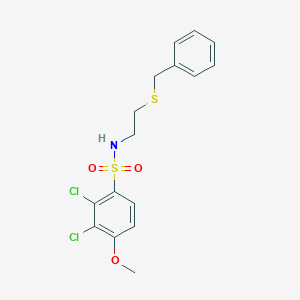 molecular formula C16H17Cl2NO3S2 B426457 N-[2-(benzylsulfanyl)ethyl]-2,3-dichloro-4-methoxybenzenesulfonamide 