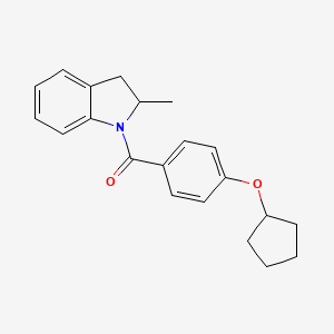 molecular formula C21H23NO2 B4264584 1-[4-(cyclopentyloxy)benzoyl]-2-methylindoline 