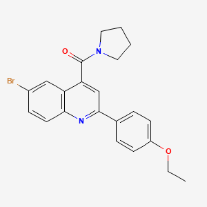 molecular formula C22H21BrN2O2 B4264596 6-bromo-2-(4-ethoxyphenyl)-4-(1-pyrrolidinylcarbonyl)quinoline 