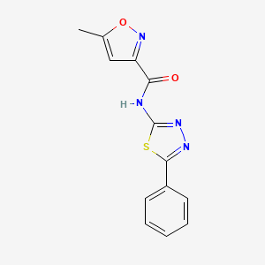 molecular formula C13H10N4O2S B4264607 5-methyl-N-(5-phenyl-1,3,4-thiadiazol-2-yl)-3-isoxazolecarboxamide 