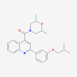 molecular formula C26H30N2O3 B4264608 4-[(2,6-dimethyl-4-morpholinyl)carbonyl]-2-(3-isobutoxyphenyl)quinoline 