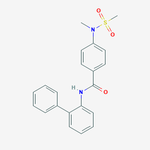 molecular formula C21H20N2O3S B426461 N-(biphenyl-2-yl)-4-[methyl(methylsulfonyl)amino]benzamide 