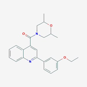 molecular formula C24H26N2O3 B4264615 4-[(2,6-dimethyl-4-morpholinyl)carbonyl]-2-(3-ethoxyphenyl)quinoline 