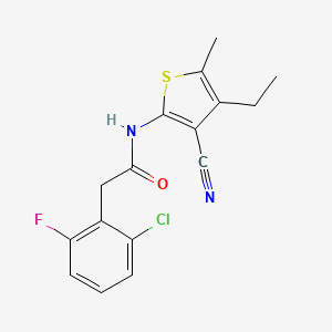 molecular formula C16H14ClFN2OS B4264635 2-(2-chloro-6-fluorophenyl)-N-(3-cyano-4-ethyl-5-methyl-2-thienyl)acetamide 