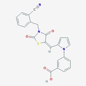 molecular formula C23H15N3O4S B426464 3-(2-{[3-(2-cyanobenzyl)-2,4-dioxo-1,3-thiazolidin-5-ylidene]methyl}-1H-pyrrol-1-yl)benzoic acid 
