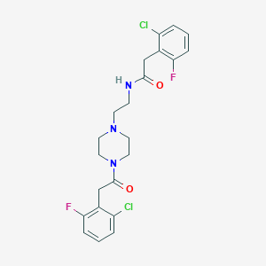molecular formula C22H23Cl2F2N3O2 B4264643 2-(2-chloro-6-fluorophenyl)-N-(2-{4-[(2-chloro-6-fluorophenyl)acetyl]-1-piperazinyl}ethyl)acetamide 