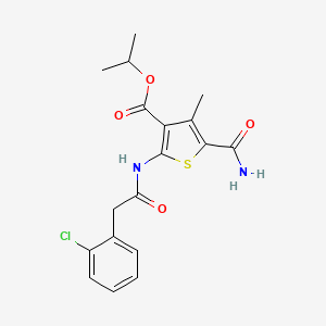 molecular formula C18H19ClN2O4S B4264653 isopropyl 5-(aminocarbonyl)-2-{[(2-chlorophenyl)acetyl]amino}-4-methyl-3-thiophenecarboxylate 
