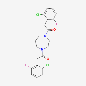molecular formula C21H20Cl2F2N2O2 B4264661 1,4-bis[(2-chloro-6-fluorophenyl)acetyl]-1,4-diazepane 