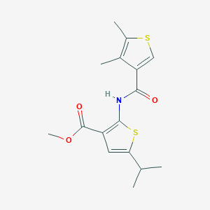 molecular formula C16H19NO3S2 B4264668 methyl 2-{[(4,5-dimethyl-3-thienyl)carbonyl]amino}-5-isopropyl-3-thiophenecarboxylate 