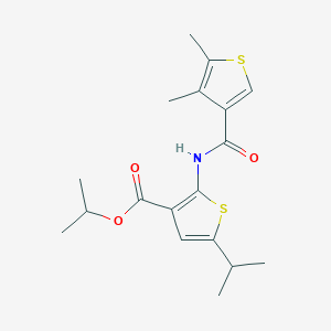 molecular formula C18H23NO3S2 B4264676 isopropyl 2-{[(4,5-dimethyl-3-thienyl)carbonyl]amino}-5-isopropyl-3-thiophenecarboxylate CAS No. 438214-77-8