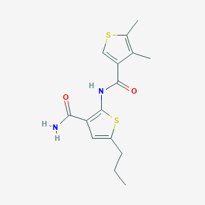 molecular formula C15H18N2O2S2 B4264678 2-{[(4,5-dimethyl-3-thienyl)carbonyl]amino}-5-propyl-3-thiophenecarboxamide 
