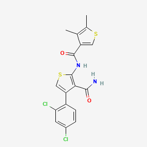molecular formula C18H14Cl2N2O2S2 B4264685 4-(2,4-dichlorophenyl)-2-{[(4,5-dimethyl-3-thienyl)carbonyl]amino}-3-thiophenecarboxamide 