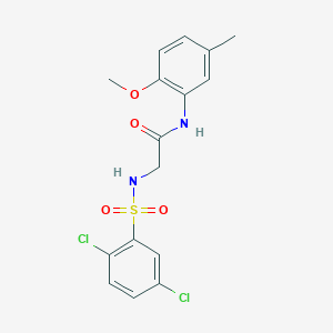molecular formula C16H16Cl2N2O4S B426472 2-{[(2,5-dichlorophenyl)sulfonyl]amino}-N-(2-methoxy-5-methylphenyl)acetamide 