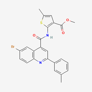 molecular formula C24H19BrN2O3S B4264730 methyl 2-({[6-bromo-2-(3-methylphenyl)-4-quinolinyl]carbonyl}amino)-5-methyl-3-thiophenecarboxylate 