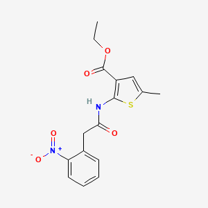 molecular formula C16H16N2O5S B4264749 ethyl 5-methyl-2-{[(2-nitrophenyl)acetyl]amino}-3-thiophenecarboxylate 
