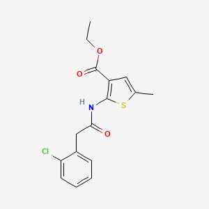 molecular formula C16H16ClNO3S B4264753 ethyl 2-{[(2-chlorophenyl)acetyl]amino}-5-methyl-3-thiophenecarboxylate 