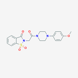 molecular formula C20H21N3O5S B426476 2-{2-[4-(4-methoxyphenyl)-1-piperazinyl]-2-oxoethyl}-1,2-benzisothiazol-3(2H)-one 1,1-dioxide CAS No. 578737-26-5