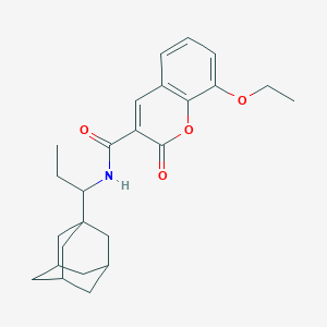 molecular formula C25H31NO4 B4264761 N-[1-(1-adamantyl)propyl]-8-ethoxy-2-oxo-2H-chromene-3-carboxamide 