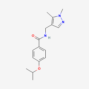 molecular formula C16H21N3O2 B4264770 N-[(1,5-dimethyl-1H-pyrazol-4-yl)methyl]-4-isopropoxybenzamide 