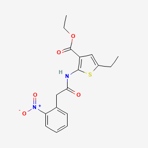 molecular formula C17H18N2O5S B4264779 ethyl 5-ethyl-2-{[(2-nitrophenyl)acetyl]amino}-3-thiophenecarboxylate 