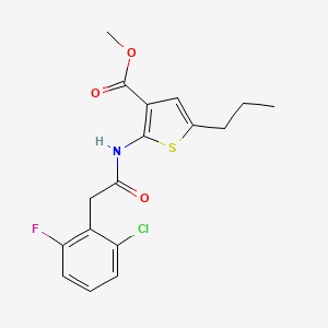 molecular formula C17H17ClFNO3S B4264795 methyl 2-{[(2-chloro-6-fluorophenyl)acetyl]amino}-5-propyl-3-thiophenecarboxylate 