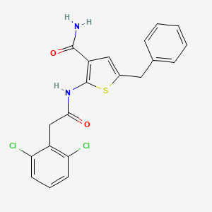 molecular formula C20H16Cl2N2O2S B4264800 5-benzyl-2-{[(2,6-dichlorophenyl)acetyl]amino}-3-thiophenecarboxamide 
