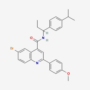molecular formula C29H29BrN2O2 B4264805 6-bromo-N-[1-(4-isopropylphenyl)propyl]-2-(4-methoxyphenyl)-4-quinolinecarboxamide 