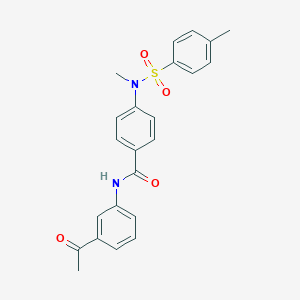 molecular formula C23H22N2O4S B426481 N-(3-acetylphenyl)-4-{methyl[(4-methylphenyl)sulfonyl]amino}benzamide 