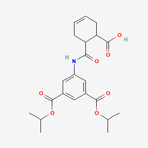 molecular formula C22H27NO7 B4264829 6-({[3,5-bis(isopropoxycarbonyl)phenyl]amino}carbonyl)-3-cyclohexene-1-carboxylic acid 