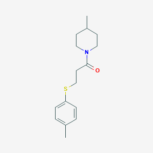 molecular formula C16H23NOS B426484 4-Methylphenyl 3-(4-methyl-1-piperidinyl)-3-oxopropyl sulfide 