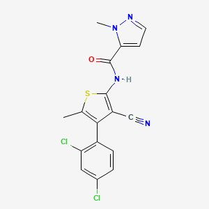 molecular formula C17H12Cl2N4OS B4264848 N-[3-cyano-4-(2,4-dichlorophenyl)-5-methyl-2-thienyl]-1-methyl-1H-pyrazole-5-carboxamide 