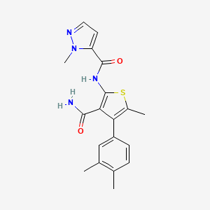 molecular formula C19H20N4O2S B4264864 N-[3-(aminocarbonyl)-4-(3,4-dimethylphenyl)-5-methyl-2-thienyl]-1-methyl-1H-pyrazole-5-carboxamide 