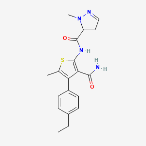 molecular formula C19H20N4O2S B4264873 N-[3-(aminocarbonyl)-4-(4-ethylphenyl)-5-methyl-2-thienyl]-1-methyl-1H-pyrazole-5-carboxamide 