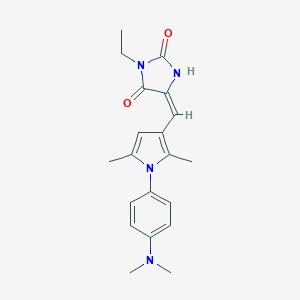 molecular formula C20H24N4O2 B426488 (5E)-5-({1-[4-(dimethylamino)phenyl]-2,5-dimethyl-1H-pyrrol-3-yl}methylidene)-3-ethylimidazolidine-2,4-dione 