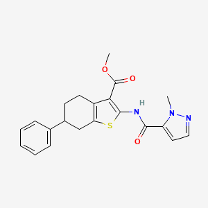 molecular formula C21H21N3O3S B4264890 methyl 2-{[(1-methyl-1H-pyrazol-5-yl)carbonyl]amino}-6-phenyl-4,5,6,7-tetrahydro-1-benzothiophene-3-carboxylate 