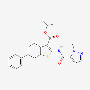 molecular formula C23H25N3O3S B4264896 isopropyl 2-{[(1-methyl-1H-pyrazol-5-yl)carbonyl]amino}-6-phenyl-4,5,6,7-tetrahydro-1-benzothiophene-3-carboxylate 