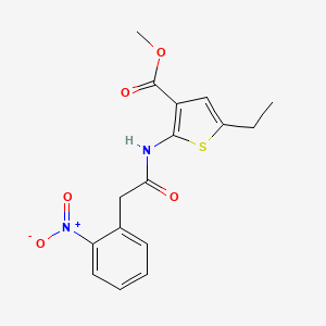 molecular formula C16H16N2O5S B4264899 methyl 5-ethyl-2-{[(2-nitrophenyl)acetyl]amino}-3-thiophenecarboxylate 