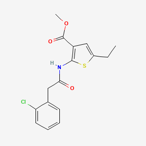 molecular formula C16H16ClNO3S B4264902 methyl 2-{[(2-chlorophenyl)acetyl]amino}-5-ethyl-3-thiophenecarboxylate 