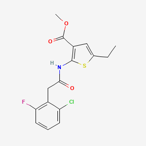 molecular formula C16H15ClFNO3S B4264905 methyl 2-{[(2-chloro-6-fluorophenyl)acetyl]amino}-5-ethyl-3-thiophenecarboxylate 