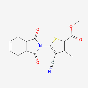 molecular formula C16H14N2O4S B4264907 methyl 4-cyano-5-(1,3-dioxo-1,3,3a,4,7,7a-hexahydro-2H-isoindol-2-yl)-3-methyl-2-thiophenecarboxylate 